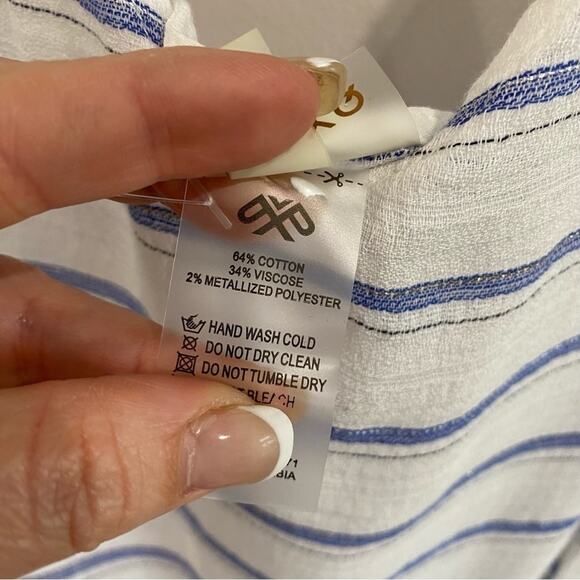 PilyQ Bay Stripe Sophie Tie Dress Swim Cover Up Beach Resort Wear M/L - Picture 7 of 8